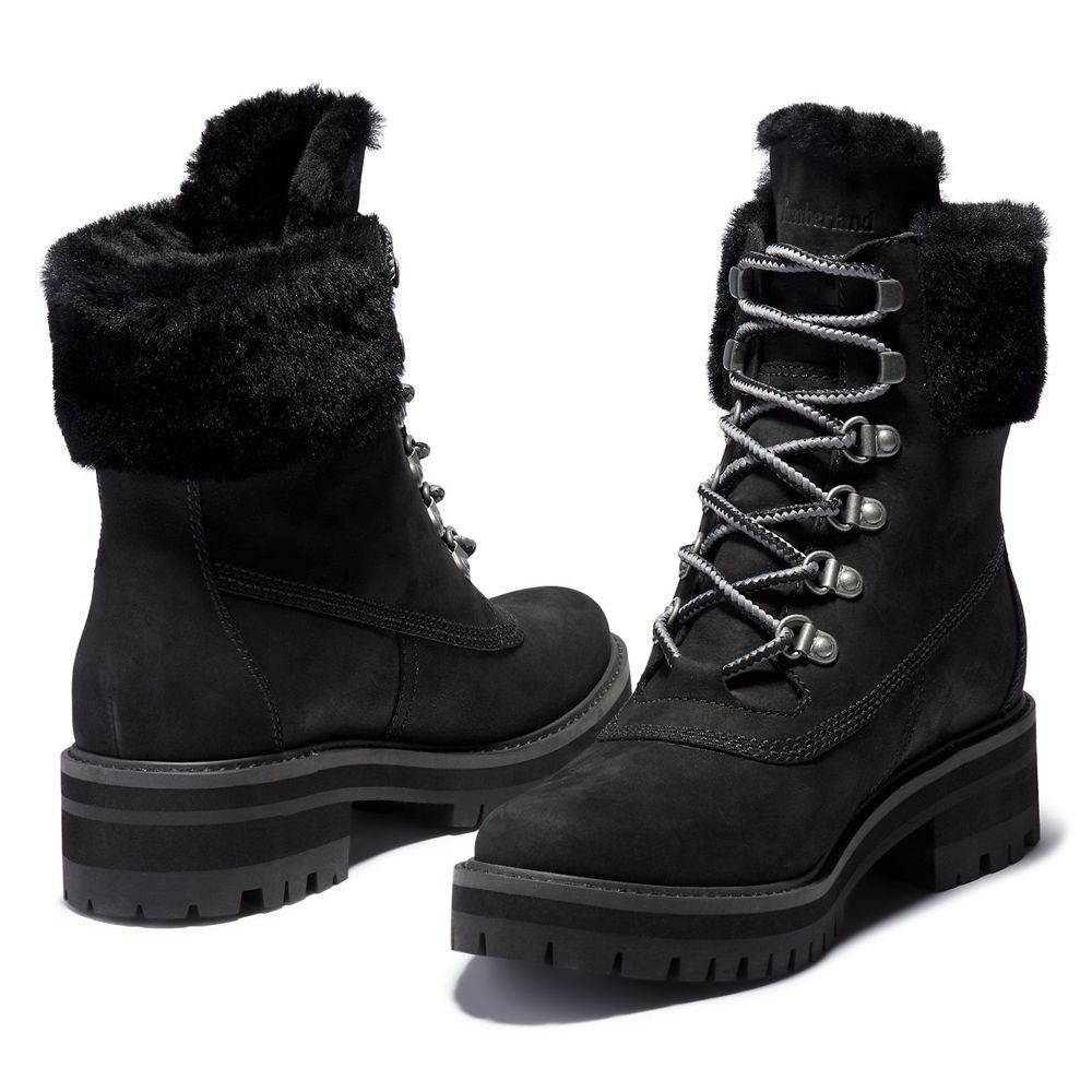 Timberland Womens 6-Inch Boots Courmayeur Valley Waterproof - Black - India QV1854203